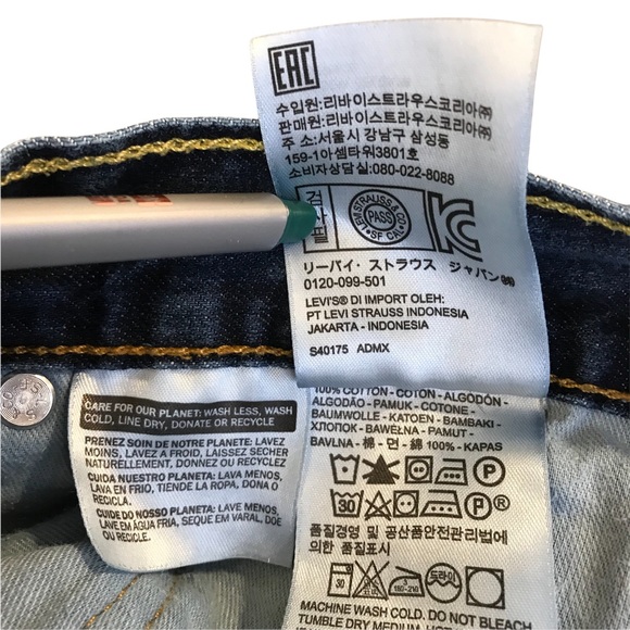 Levis 514 Mens 34x32 Jeans Straight Fit Medium Wash Whiskered Faded by Design. - Picture 8 of 13